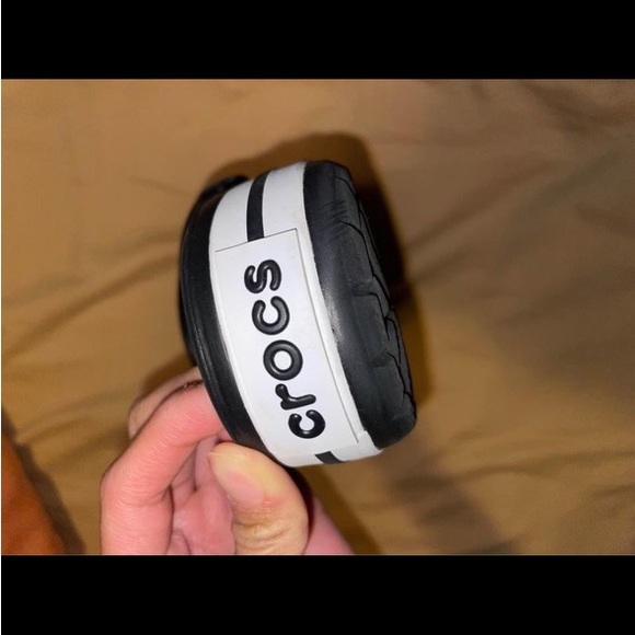 Black and white Baya Striped crocs - Picture 8 of 8